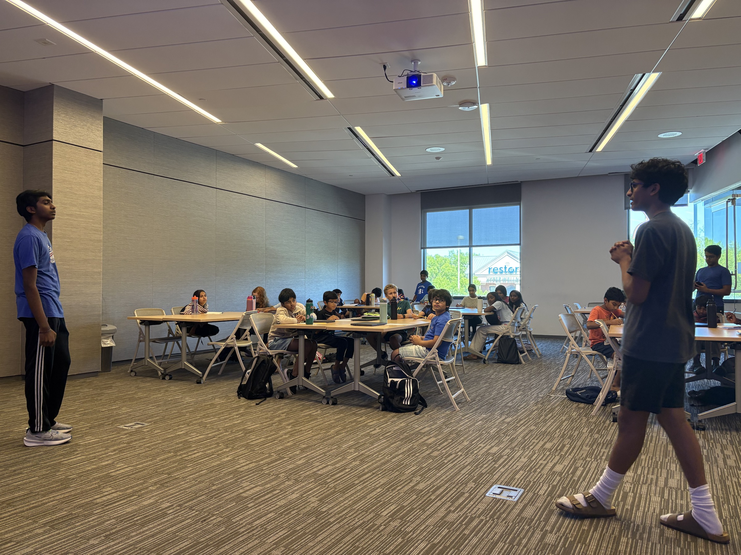 Students practicing speaking