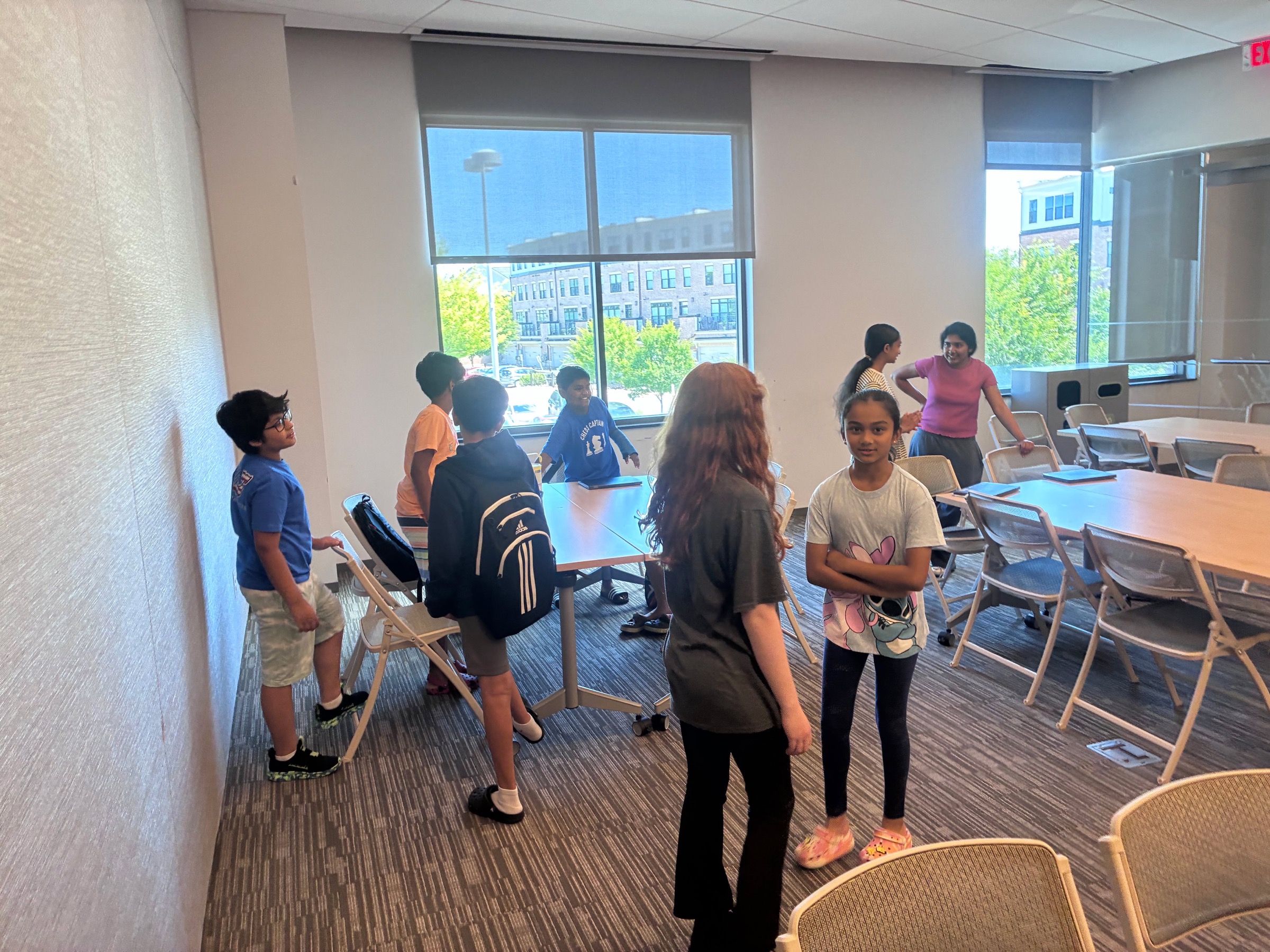 Students working with a mentor