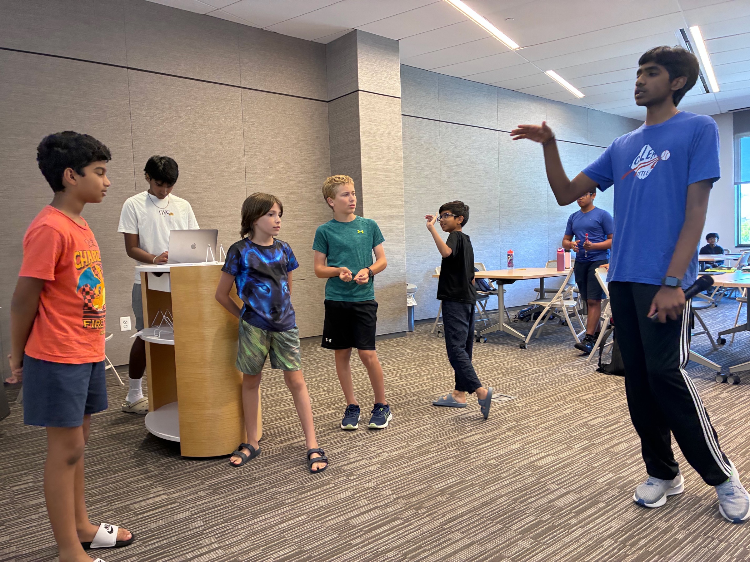 A student speaking during a Speech Spark session